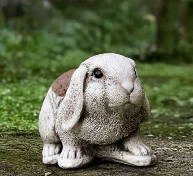 Outdoor Bunny Statue Concrete Rabbit Sculpture Cement Animal Figurine Stone Decoration Handmade Ornament Bunny Lover Gift - image 1