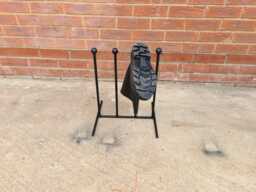 Handmade 2 Pair Wellington Boot Welly Rack Stand Storage Black Wrought Iron Steel Metal Welded Free Standing