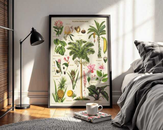 Vintage Tropical Plants Botanical Chart - Antique Plant Illustration Poster - image 1