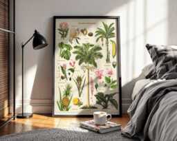 Vintage Tropical Plants Botanical Chart - Antique Plant Illustration Poster - thumbnail 1