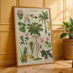 Vintage Tropical Plants Botanical Chart - Antique Plant Illustration Poster - thumbnail 2