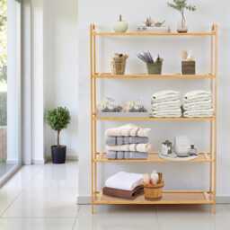 Bamboo Footwear Organizer 5-Tier Storage Rack Unit - thumbnail 2