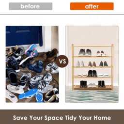 Bamboo Footwear Organizer 5-Tier Storage Rack Unit - thumbnail 4