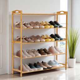 Bamboo Footwear Organizer 5-Tier Storage Rack Unit - thumbnail 1