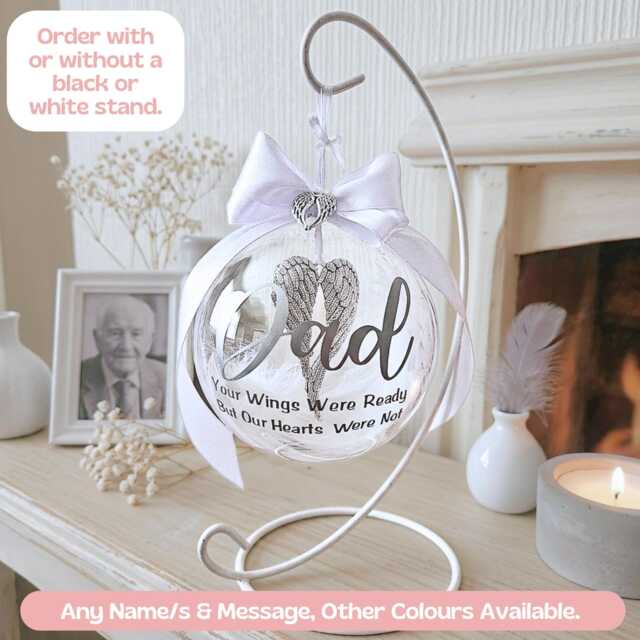 Personalised Memorial Keepsake Dad Ornament For Parents, Custom Sympathy Gift Loss Of Gift, Loved One Memory - image 1