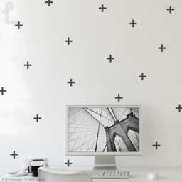 Swiss Cross Wall Decal . Modern Stickers Plus Sign Decals For Kids' Room, Office, & Retail Space Lswp-Ap0043Nf - thumbnail 1