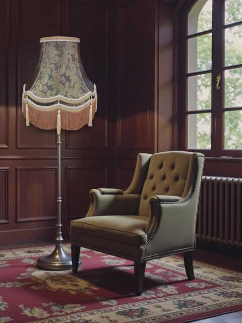 Dark Bronze Paisley Fabric Lampshade Handmade in The UK For Table & Floor Standard Lamp Shades, Ceiling Lights, Clip On Wall Lights - image 1