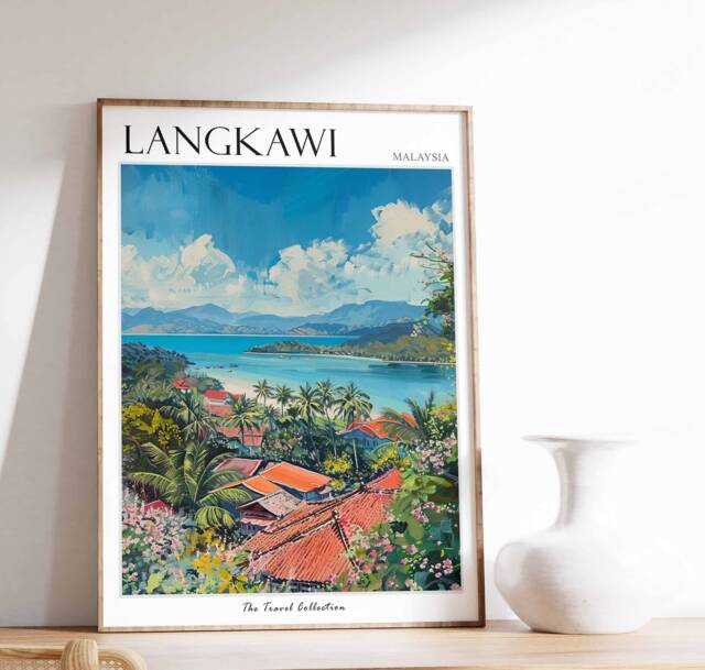 Langkawi Malaysia Travel Poster Tropical Island Art - image 1