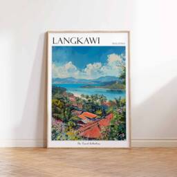 Langkawi Malaysia Travel Poster Tropical Island Art - thumbnail 3