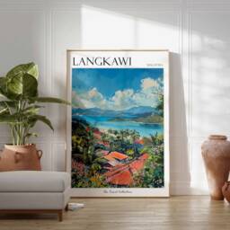 Langkawi Malaysia Travel Poster Tropical Island Art - thumbnail 2
