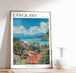 Langkawi Malaysia Travel Poster Tropical Island Art - thumbnail 1