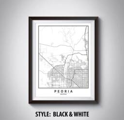 Pembroke Pines Map Art Print Florida Travel Poster, Office Decor