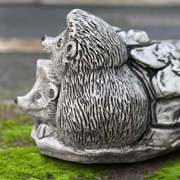 Stone Pair Hedgehogs With Flower Pot Statue Outdoor Plant Sculpture Concrete Hedgehog Planter Orament Garden Couple Art - thumbnail 4