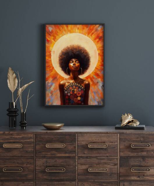 Black Girl Magic Art Print African American Woman Abstract Portrait - image 1