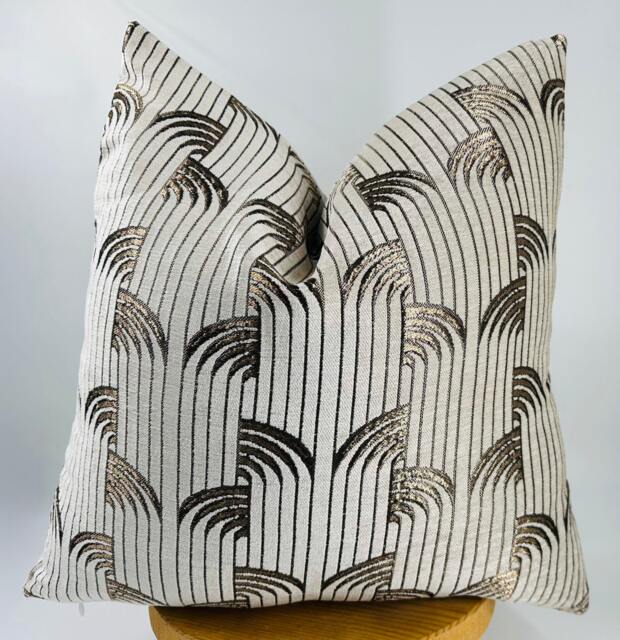 Beige Jacquard Pillow Cover, Luxury Euro Sham, Throw Pillow, Luxury Cushion, Beige & Bright Copper Color Textured Woven Fabric, Halloween Gift - image 1