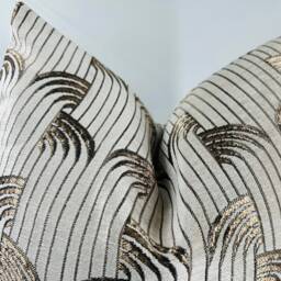 Beige Jacquard Pillow Cover, Luxury Euro Sham, Throw Pillow, Luxury Cushion, Beige & Bright Copper Color Textured Woven Fabric, Halloween Gift - thumbnail 3