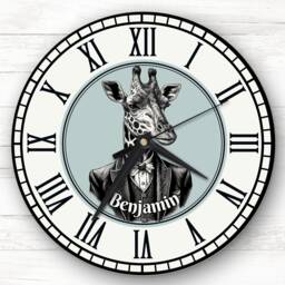 Business Giraffe in Suit Personalised Gift Clock - thumbnail 1