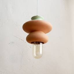 Ceramic Pendant Lamp - Handmade Contemporary Artwork Unique Hanging Light Fixture Gift Us Shipping Includes All Taxes - thumbnail 3