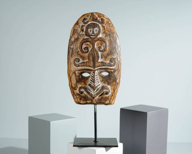 Mask Of Timor, Wall Decoration, On Stand, Sculpture, Handmade Gift, Traditional Art, Figurine, Office Decor, Unique Birthday Gift - image 1