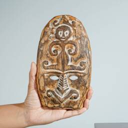 Mask Of Timor, Wall Decoration, On Stand, Sculpture, Handmade Gift, Traditional Art, Figurine, Office Decor, Unique Birthday Gift - thumbnail 4