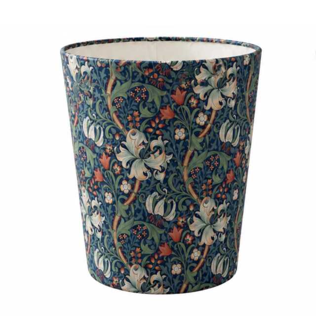 William Morris Golden Lily Jewel Waste Paper Bin - Handmade Fabric Basket For Bedroom, Study Or Home Office - image 1
