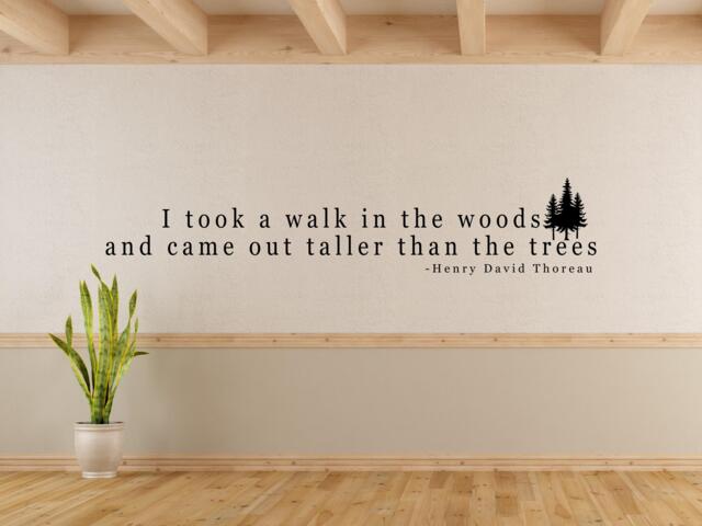 Henry David Thoreau Quote - Wall Art - Nature Quote Decal - Woods Thoreau - Forest Rewilding - image 1