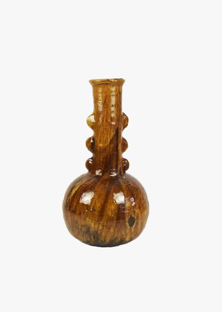 Mid-Season Sale Moroccan Ochre Extra Large Unique Glaze Tamegroute Ceramics, Abstract Saz Vase Sculpture, Handmade Pottery, Craftsmanship - image 1