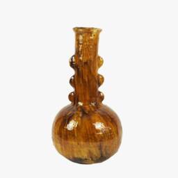 Mid-Season Sale Moroccan Ochre Extra Large Unique Glaze Tamegroute Ceramics, Abstract Saz Vase Sculpture, Handmade Pottery, Craftsmanship - thumbnail 2