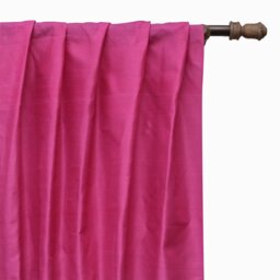 Fuchsia Pink Art Silk Curtain Panels, Faux Curtains - Rod Pocket, Grommet, Box Pleat, Three Pinch Tab Top & Plain Ring Top - thumbnail 1