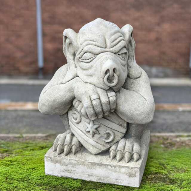Stone Guardian Gargoyle Statue Concrete Goblin Ornament Gothic Creature Cement Sculpture Mythical Garden Lovers Gift - image 1