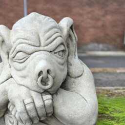 Stone Guardian Gargoyle Statue Concrete Goblin Ornament Gothic Creature Cement Sculpture Mythical Garden Lovers Gift - thumbnail 2