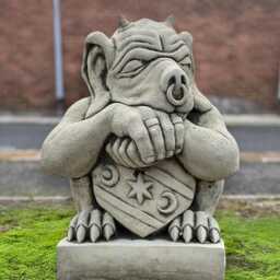 Stone Guardian Gargoyle Statue Concrete Goblin Ornament Gothic Creature Cement Sculpture Mythical Garden Lovers Gift - thumbnail 4