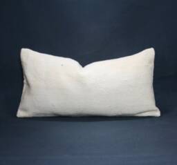 "Kilim Pillow, Wool Kilim Cousin From Anatolia , 30x60 cm, 12""x24" - thumbnail 1