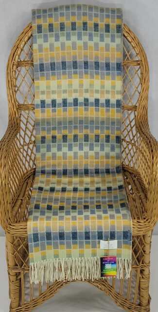 Calzeat Made in Scotland Jacquard Woven Rainbow Block Throw - image 1