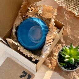 Small Planter 71P01.120.blue/3D Printed Plant Pot Ecofriendly & Geometric Minimalist Modern - thumbnail 4