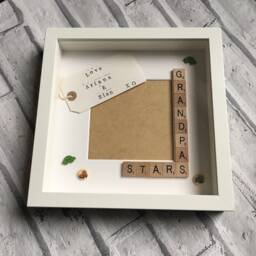 Grandad's Stars Personalised Letter Tile Frame - Customised Grandparent Photo Gift