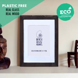 Black 5x7 Picture Frame - Handmade Free Standing Modern Rustic Vintage Antique Photo Wooden Frames With Mount Option - thumbnail 2