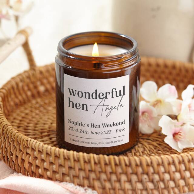 Personalised Hen Party Candle Scented Soy Wax Apothecary Jar Gift - image 1