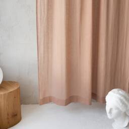 Sheer Linen Curtains. Dusty Peach Color. Rod Pocket Curtain Panel. Handmade Linen Curtains - thumbnail 3