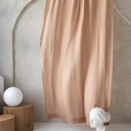 Sheer Linen Curtains. Dusty Peach Color. Rod Pocket Curtain Panel. Handmade Linen Curtains - thumbnail 2