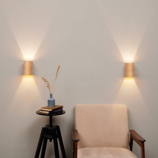 Birch Plywood Wall Sconce Set Rustic Modern Light Fixtures - image 1
