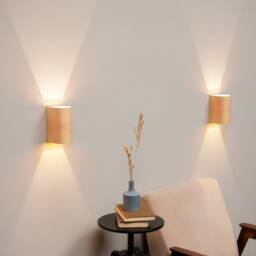 Birch Plywood Wall Sconce Set Rustic Modern Light Fixtures - thumbnail 2