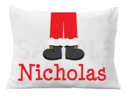 Personalized Santa Feet Christmas Pillow Case