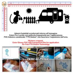 Stickers Mural Family Topini Camping With Caravan PVC Black Discounted 1 Kit Various Pieces Measures cm 8x30 Wall Sticker Mouse - thumbnail 2