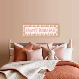 Framed Sweet Dreams Horizontal Print, Bedroom Prints For Kids, Nursery in Oak Frame - thumbnail 3
