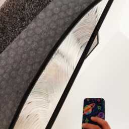 Asymmetrical Wall Mirror Stained Glass Texture, Handmade in UK - thumbnail 2