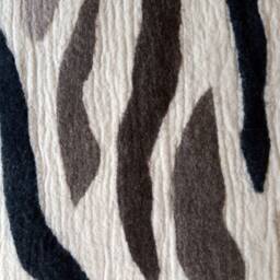 Felted Wool Rug With Fringes, Animal Pattern - thumbnail 3