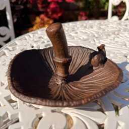 Cast Iron Mushroom Bird Feeder - thumbnail 3