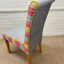 6 Multiyork Dining Chairs Newly Reupholstered in Multicoloured Modern Design - thumbnail 4