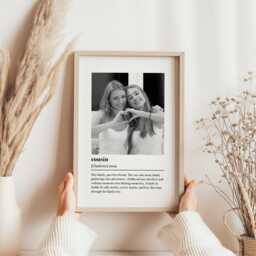 Cousin Definition Print With Photo - Personalised Gift For Cousins Funny Family Custom Gift, Frame - thumbnail 1